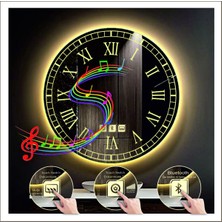 Dnr-Mirror90 Cm Günışığı Ledli Tasarım Kumlamalı Dokunmatik Bluetoothlu Buğu Önleyicili Makyaj Banyo Aynası