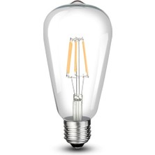 Cata  5'li CT-4353 8W E27 ST64 6500K Beyaz Uzun Flament Led Ampul