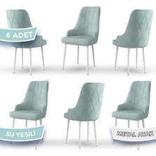 Canisa Concept Trex Serisi   Babyface Kumaş  Beyaz Metal Ayak 6 Adet Sandalye