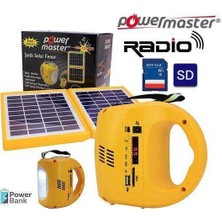 Powermaster 33400 Çift Solar Panelli  Radyolu Fener