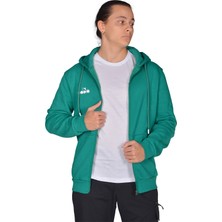 Diadora Imola - Erkek Yeşil Pamuklu Tam Fermuarlı Spor Sweatshirt - DDTAM1050049