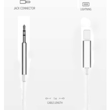 Kılıfmania Lightning To 3.5mm Aux Ses Kablosu Çevirici Dönüştürücü Kablo 1 Metre - Beyaz
