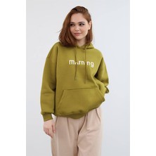 Z Trend Morning Baskı Detaylı Pamuk Kapşonlu Sweatshirt