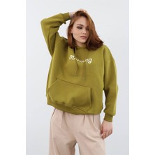 Z Trend Morning Baskı Detaylı Pamuk Kapşonlu Sweatshirt