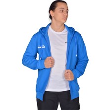 Diadora Imola - Erkek Saks Pamuklu Tam Fermuarlı Spor Sweatshirt - DDTAM1050049