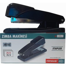 Mimaks Zımba Makinesi Metal Siyah Stapler 24/6 1 Adet Büyük Zımba Makinası 25-30 Sayfa