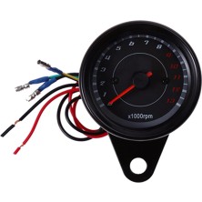 Stshop LED Arka Işık Işık Ile Evrensel Motosiklet Takometre Rpm Göstergesi Siyah (Yurt Dışından)