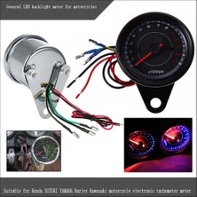 Stshop LED Arka Işık Işık Ile Evrensel Motosiklet Takometre Rpm Göstergesi Siyah (Yurt Dışından)