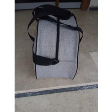 Nfy Style Nfystyle Orta Boy Unisex El ve Omuz Askılı Seyahat Çantası Fitness El Valizi Kırçıllı Gri Suni Deri