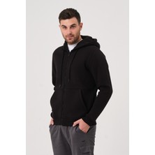 Unisex Fermuarlı Kanguru Cep 3 İplik Sweatshirt İçi Polar
