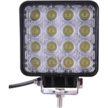 Hubstein 16 LED Kare Off Road Iş Makinası Çalışma Lambası Sis Farı