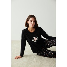 Penti Siyah Holiday Season Pijama Takımı