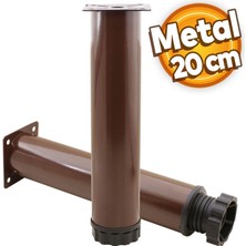 Mobilya Kanepe Baza Koltuk Metal Destek Ayağı Ayarlanabilir Kahverengi Ayak 20 cm