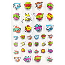 Limmy Sticker Kabartmalı A4 Boyutunda Stiker Defter, Planlayıcı Etiket - (Lim111) Omg,wow Simpless