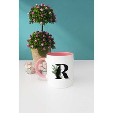 Hedizu Botanik R Harfli Kupa Bardak Pembe