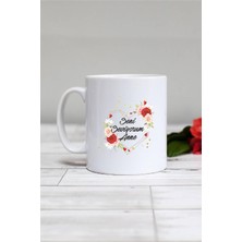 Hedizu Seni Seviyorum Anne Kupa Bardak Beyaz