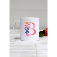 Hedizu Özel Tasarım B Harfli Kupa Bardak Beyaz