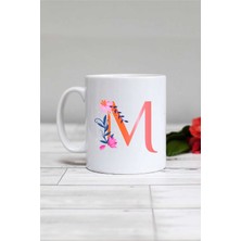 Özel Tasarım M Harfli Kupa Bardak Beyaz