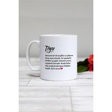 Hedizu Teyzeye Hediye Teyze Kupa Bardak Beyaz