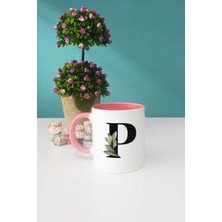 Hedizu Botanik P Harfli Kupa Bardak Pembe