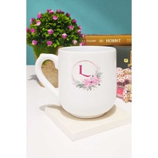 Çiçekli L Harfli Kupa Bardak Oval