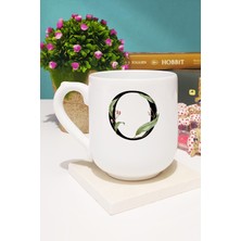 Çiçek Desenli O Harfli Kupa Bardak Oval