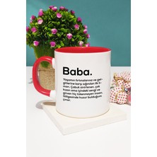 Babaya Hediye Baba Kupa Bardak Kırmızı