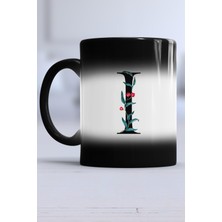 Çiçek Desenli I Harfli Kupa Bardak Sihirli