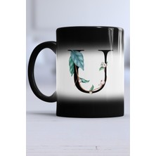 Hedizu Çiçek Desenli U Harfli Kupa Bardak Sihirli