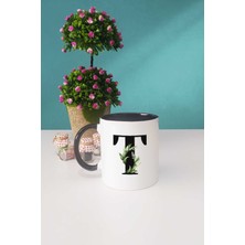 Botanik T Harfli Kupa Bardak Siyah