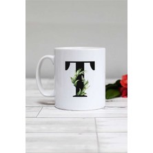 Botanik T Harfli Kupa Bardak Beyaz