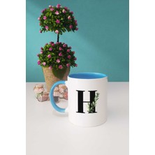Botanik H Harfli Kupa Bardak Mavi