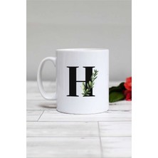 Hedizu Botanik H Harfli Kupa Bardak Beyaz