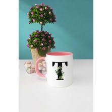 Hedizu Botanik T Harfli Kupa Bardak Pembe