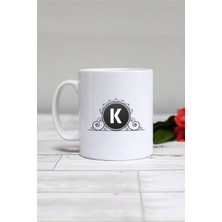 Hedizu K Harfli Kupa Bardak Beyaz