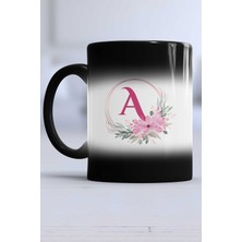 Hedizu Çiçekli A Harfli Kupa Bardak Sihirli