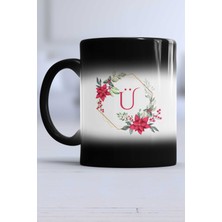 Çiçekli Ü Harfli Kupa Bardak Sihirli