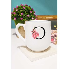 Hedizu Çiçekli O Harfli Kupa Bardak Oval