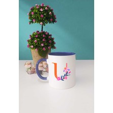 Özel Tasarım U Harfli Kupa Bardak Lacivert