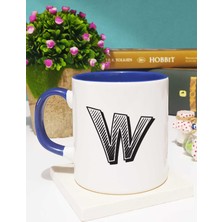 Harf Tasarımlı W Harfli Kupa Bardak Lacivert