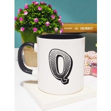 Harf Tasarımlı Q Harfli Kupa Bardak Siyah