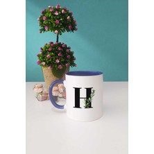 Botanik H Harfli Kupa Bardak Lacivert