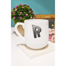 Hedizu Harf Tasarımlı R Harfli Kupa Bardak Oval