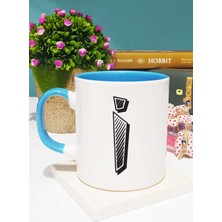 Harf Tasarımlı I Harfli Kupa Bardak Mavi