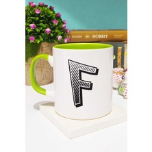 Harf Tasarımlı F Harfli Kupa Bardak Yeşil