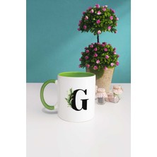 Botanik G Harfli Kupa Bardak Yeşil
