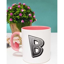 Harf Tasarımlı B Harfli Kupa Bardak Pembe