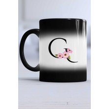 Hedizu Çiçekli G Harfli Kupa Bardak Sihirli