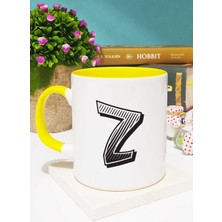 Hedizu Harf Tasarımlı Z Harfli Kupa Bardak Sarı