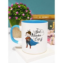 Hedizu Öğretmene Hediye Öğretmenler Günü Hediyesi Kupa Bardak Mavi